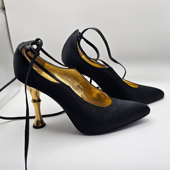 Bernard Figueroa Black Sculptural Stiletto Heels – Size 37.5 (US 7.5) - Picture 4 of 8